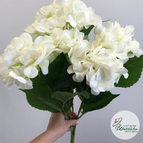 Искусственная белая кустовая гортензия 5 соцветие