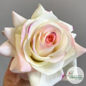 Искусственная молочно-розовая роза Гранд (соцветие)