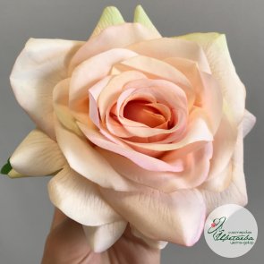 Искусственная персиково-розовая роза Гранд (соцветие)