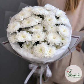 Букет «Белое облако» из белой хризантемы 