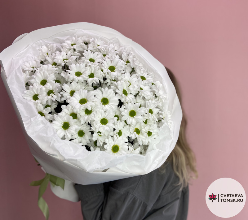 Букет из 15 кустовых Хризантем-ромашек