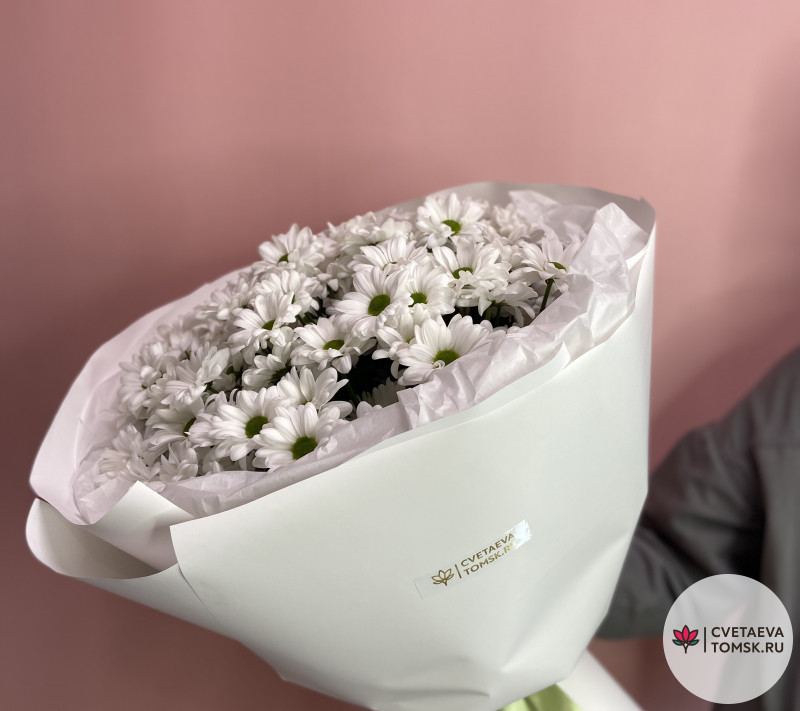 Букет из 15 кустовых Хризантем-ромашек
