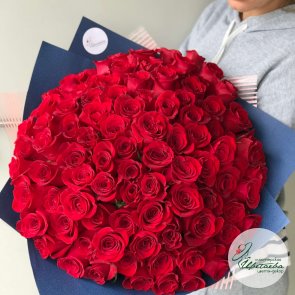 Букет из 101 красной розы 90 см